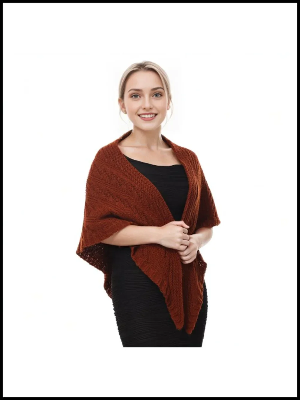 Women Winter Warm Scarf Medieval Vintage Knitted Wrap Shawl Triangular Cape